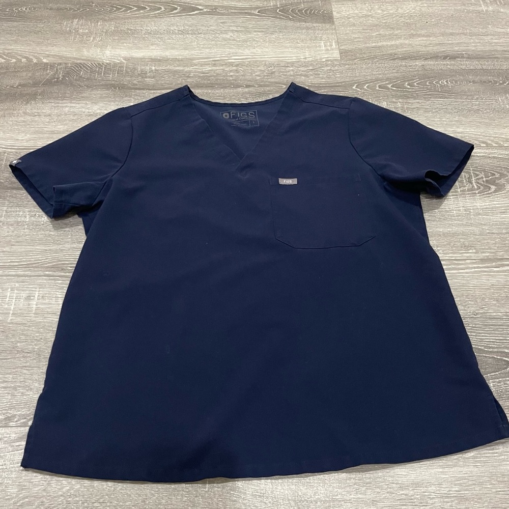 COPY - Figs navy blue scrub top size L